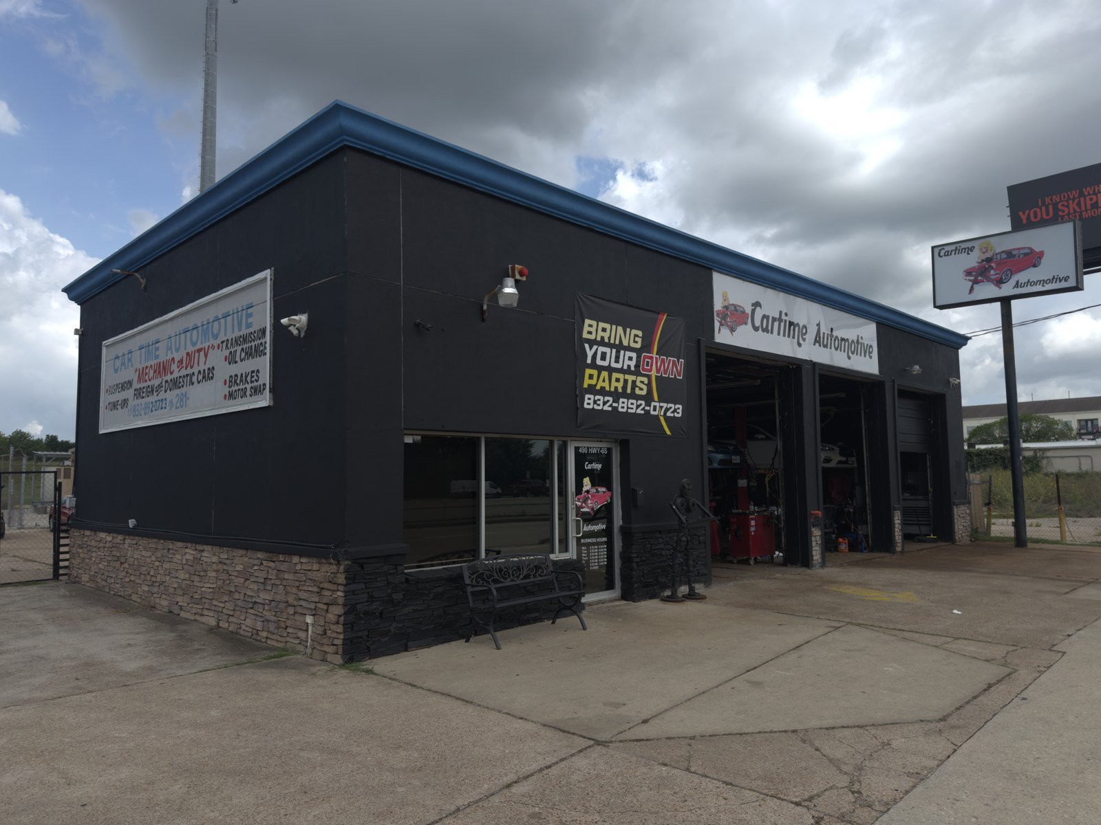Car Time Automotive storefront on Highway 6 South in Houston