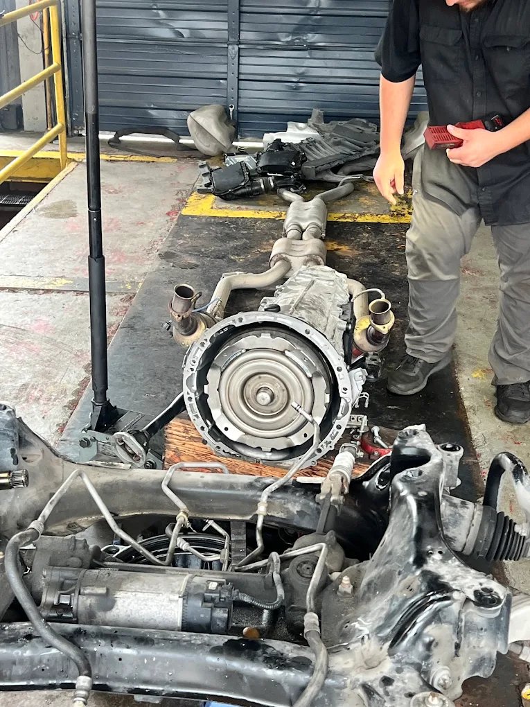 Transmission removed for service